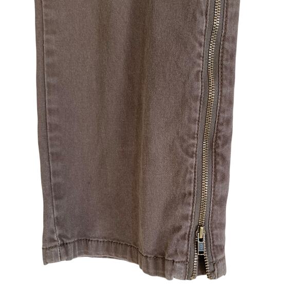 Anthropologie Daughters of Liberation Brown Zip Ankle Straight Cargo Pants Sz 34 - Picture 13 of 16
